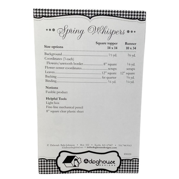 In The Doghouse Designs “A Breath of Spring” Tulip Runner Topper Pattern - Picture 3 of 4